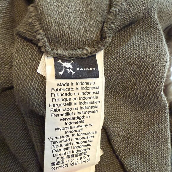 OAKLEY Pullover Sweatshirt Large Olive Green Baggy 100% Cotton - Picture 9 of 11